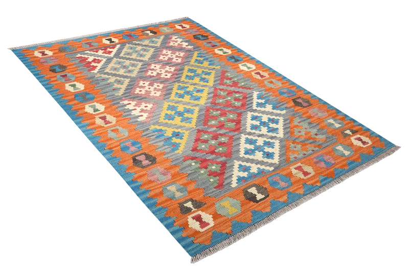 Kelim Gashgai · Handgewebt – Blau, 173x126 cm