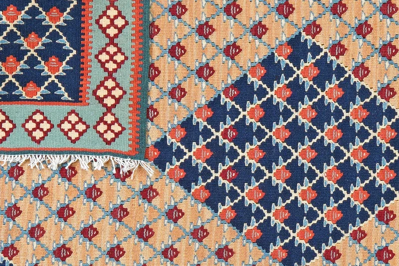 Kelim Senneh · Handgewebt – Beige, 154x102 cm