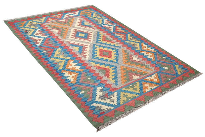 Kelim Gashgai · Handgewebt – Grau, 175x123 cm