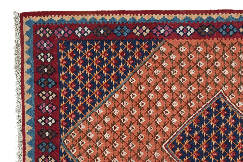 Kelim Senneh · Handgewebt – Orange, 154x107 cm