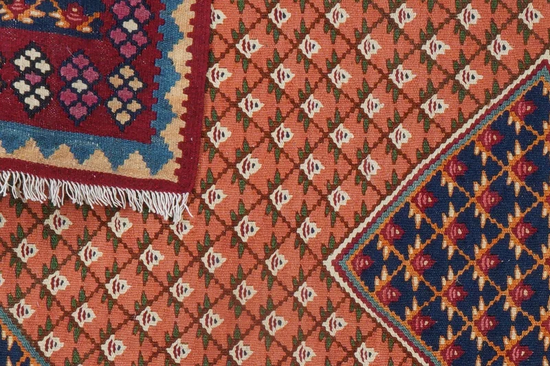 Kelim Senneh · Handgewebt – Orange, 154x107 cm