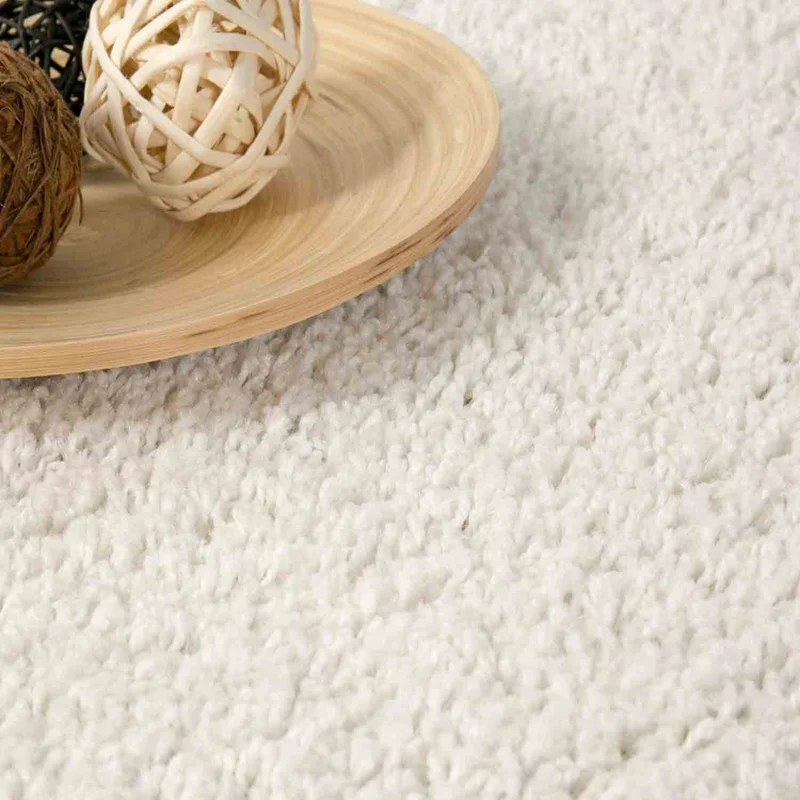 Teppich Prime Shaggy Hochflor Einfarbig Weiss Creme Weich für Wohnzimmer, Schlafzimmer, küche