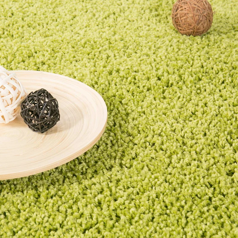 Teppich Prime Shaggy Hochflor Langflor Einfarbig Modern Grün für Wohnzimmer, Schlafzimmer, küche