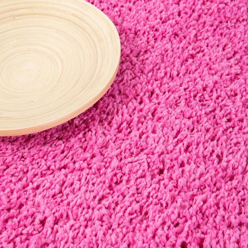 Teppich Prime Shaggy Hochflor Langflor Einfarbig Modern Pink Rosa für Wohnzimmer, Schlafzimmer