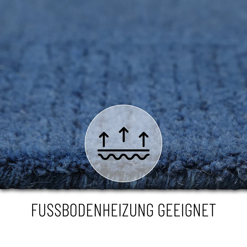 Kurzflorteppich Kobalt Blau aus Schurwolle "Dodo" WECONhome