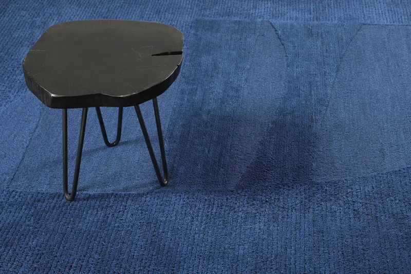 Kurzflorteppich Kobalt Blau aus Schurwolle "Dodo" WECONhome