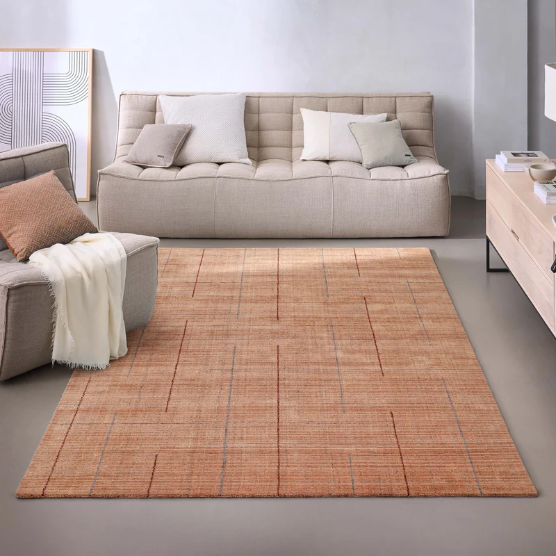 Kurzflor Teppich Lachs Rot "Milly" WECONhome