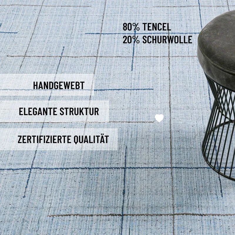 Kurzflor Teppich Licht Blau "Milly" WECONhome