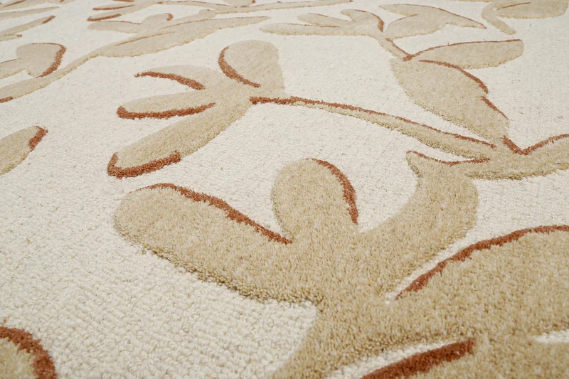 Kurzflor Teppich aus Schurwolle Beige Multi "Summers Peak" WECONhome