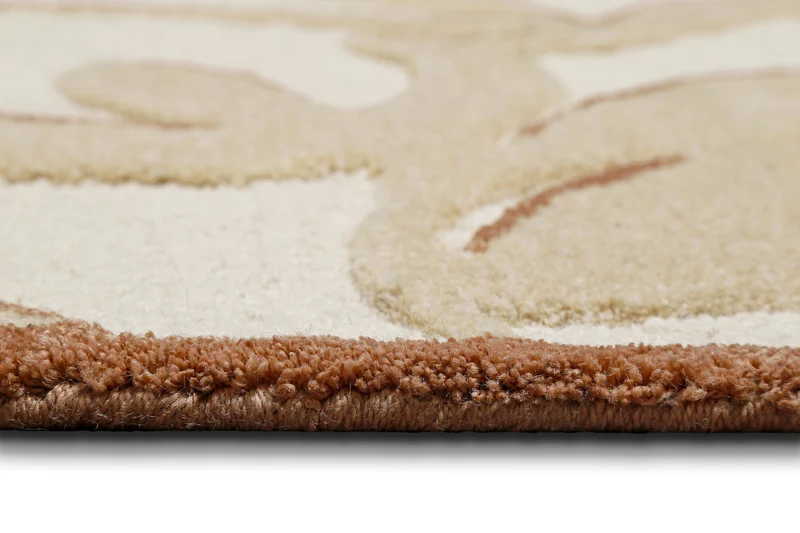 Kurzflor Teppich aus Schurwolle Beige Multi "Summers Peak" WECONhome
