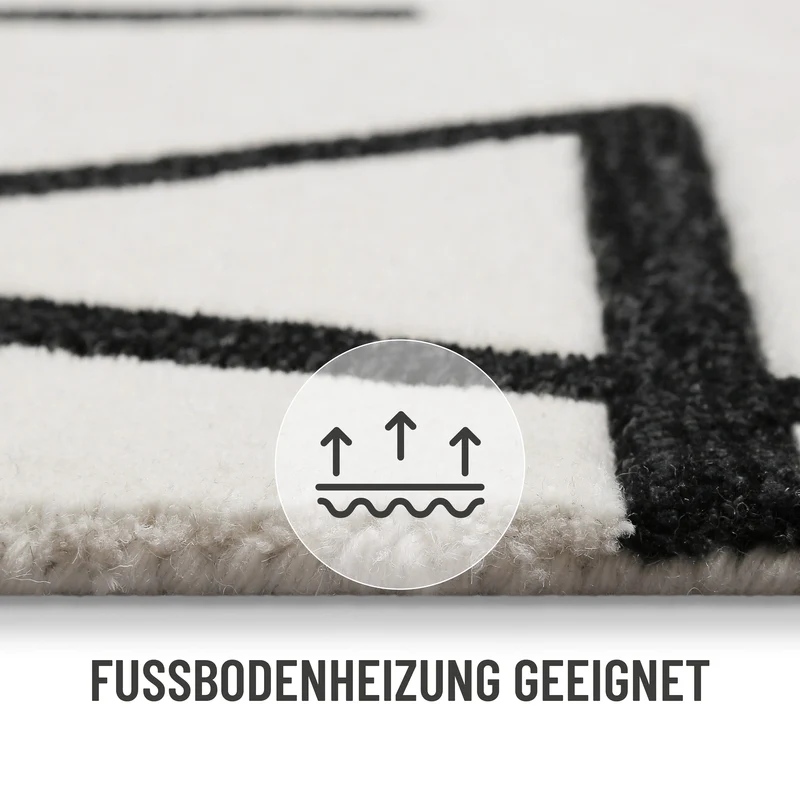 Kurzflor Teppich aus Schurwolle Creme Weiß "Beatrice" WECONhome