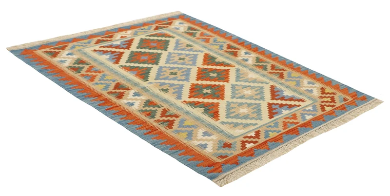 MY-RUG Teppich "Kelim" Rauten-& Diamantmuster, Handgewebt
