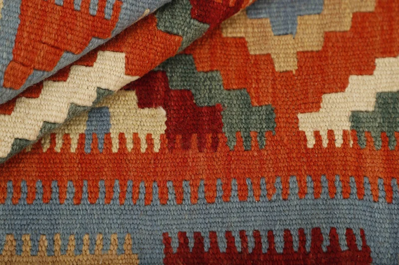 MY-RUG Teppich "Kelim" Rauten-& Diamantmuster, Handgewebt