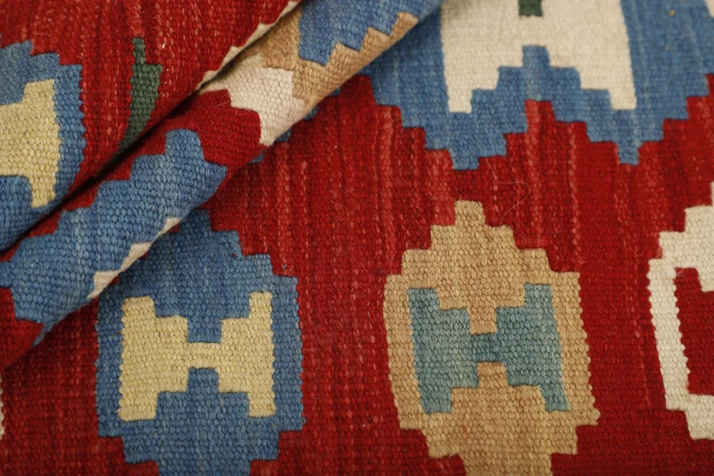 MY-RUG Teppich "Kelim" Rauten-& Diamantmuster, Handgewebt