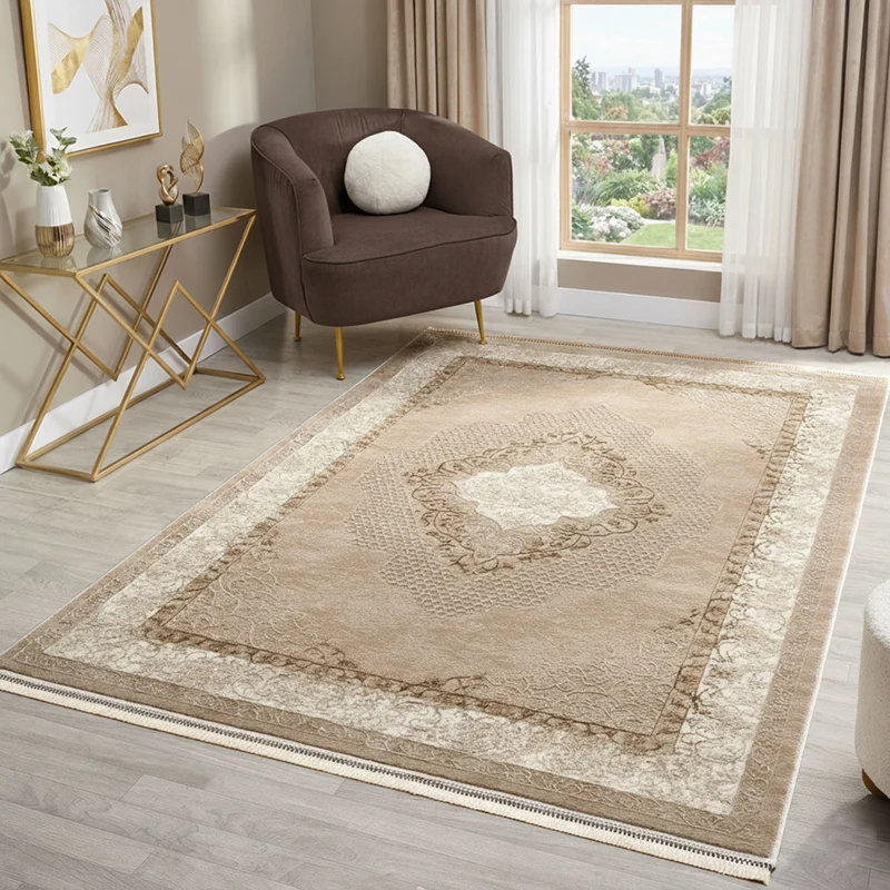 Teppich Klassisch Modern mit Ornament-Muster Orient Läufer Für Fußbodenheizung geeignet
