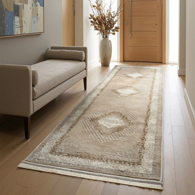 Teppich Klassisch Modern mit Ornament-Muster Orient Läufer Für Fußbodenheizung geeignet