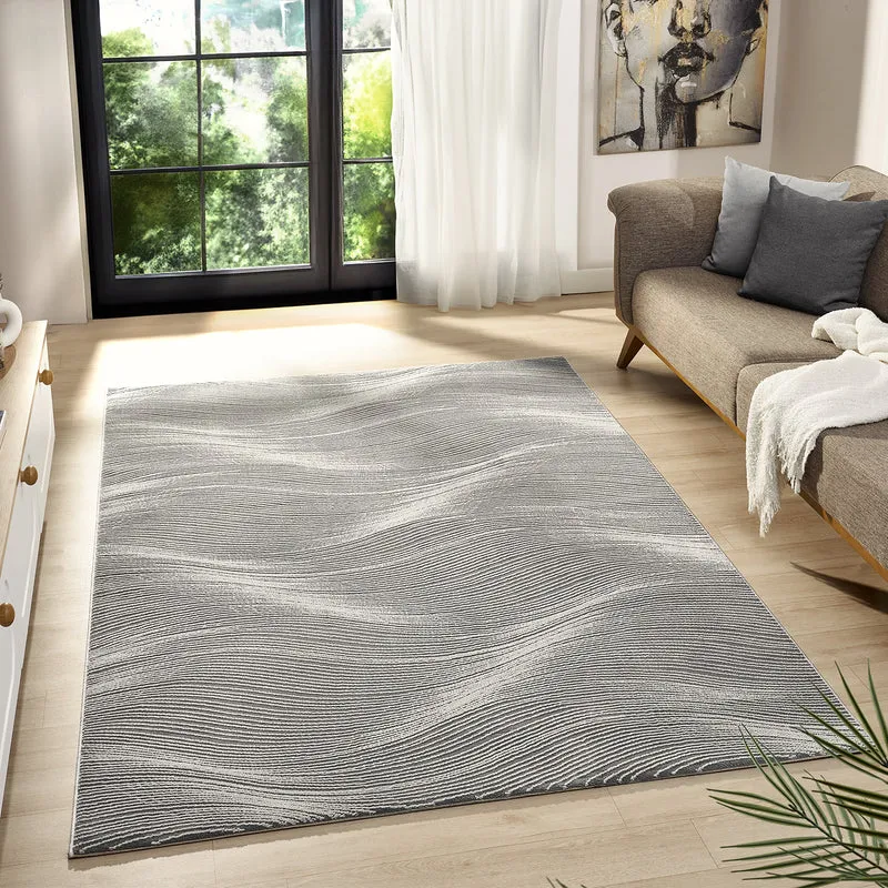 Teppich Wohnzimmer Schlafzimmer Geometrische Wellen Modern | Qualitativ Hochwertig |