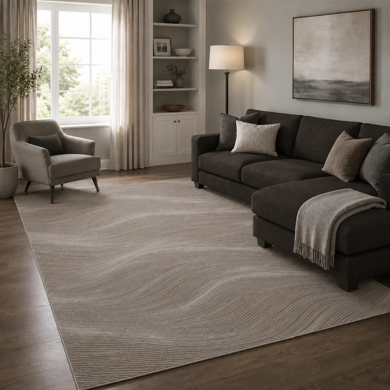 Teppich Wohnzimmer Schlafzimmer Geometrische Wellen Modern | Qualitativ Hochwertig |