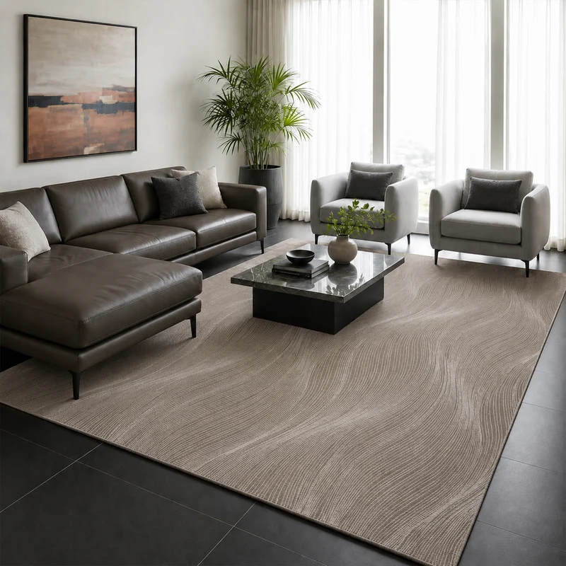 Teppich Wohnzimmer Schlafzimmer Geometrische Wellen Modern | Qualitativ Hochwertig |