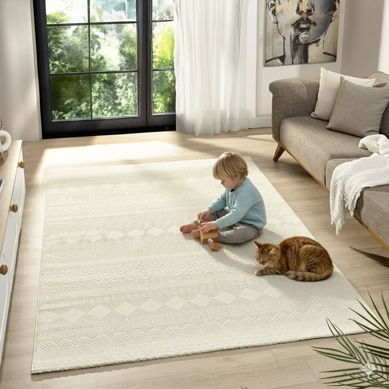 Teppich Wohnzimmer Schlafzimmer Skandinavisch Modern | Pflegeleicht | Qualitativ Hochwertig |
