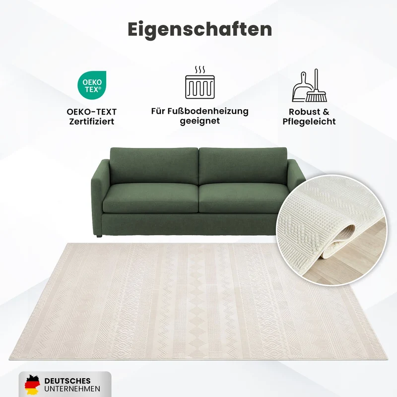 Teppich Wohnzimmer Schlafzimmer Skandinavisch Modern | Pflegeleicht | Qualitativ Hochwertig |