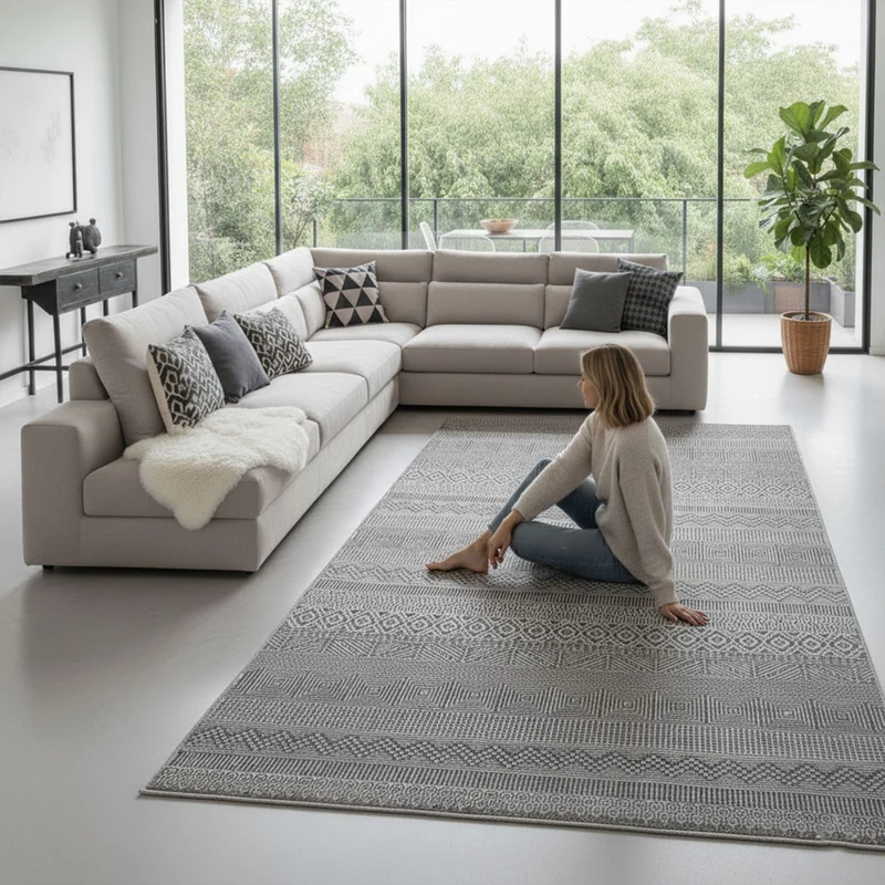 Teppich Wohnzimmer Schlafzimmer Skandinavisch Modern | Pflegeleicht | Qualitativ Hochwertig |