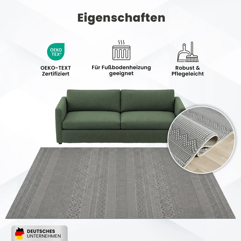 Teppich Wohnzimmer Schlafzimmer Skandinavisch Modern | Pflegeleicht | Qualitativ Hochwertig |
