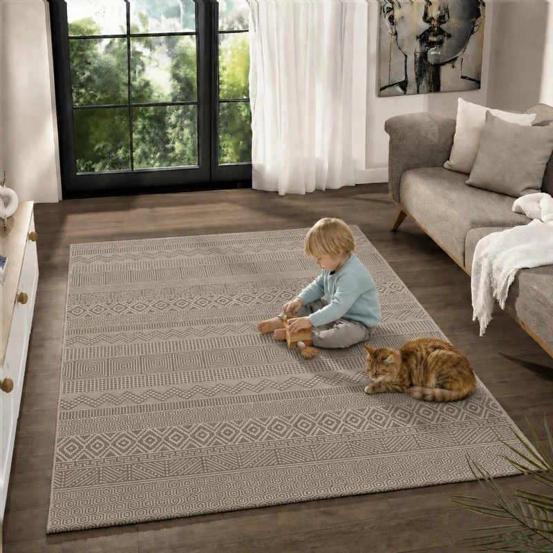 Teppich Wohnzimmer Schlafzimmer Skandinavisch Modern | Pflegeleicht | Qualitativ Hochwertig |