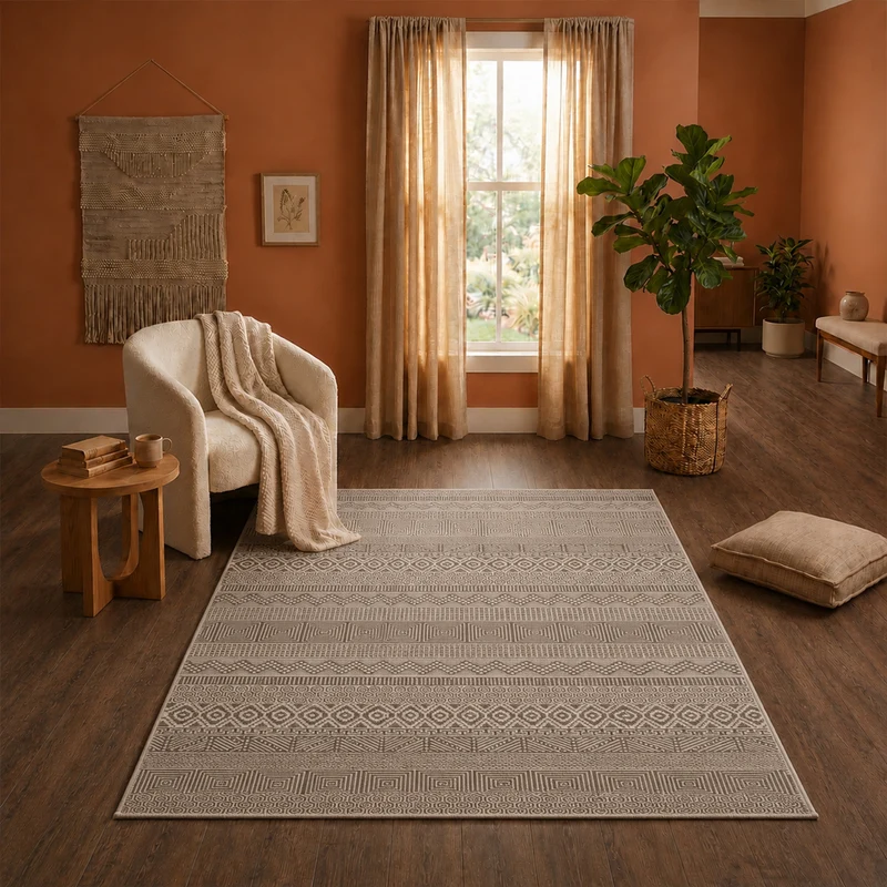 Teppich Wohnzimmer Schlafzimmer Skandinavisch Modern | Pflegeleicht | Qualitativ Hochwertig |