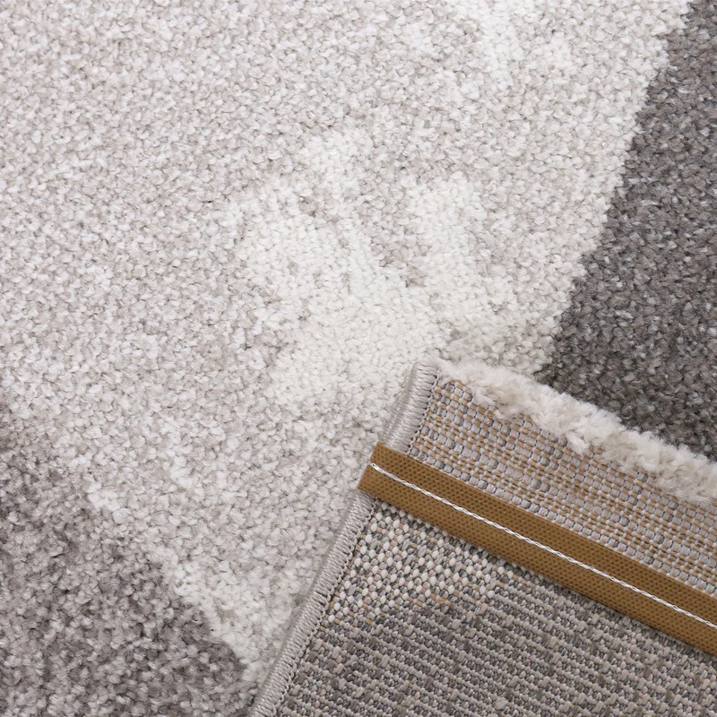 Teppich Geometrische Muster Marmor Optik Modern Grau Beige Meliert