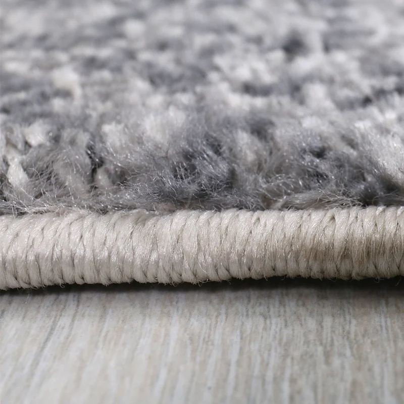 Teppich Geometrische Muster Marmor Optik Modern Grau Beige Meliert