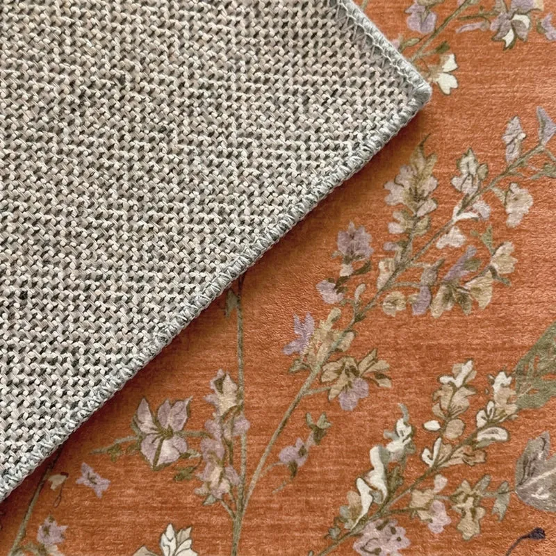 Waschbarer Teppich - Misty Floral Terrakotta