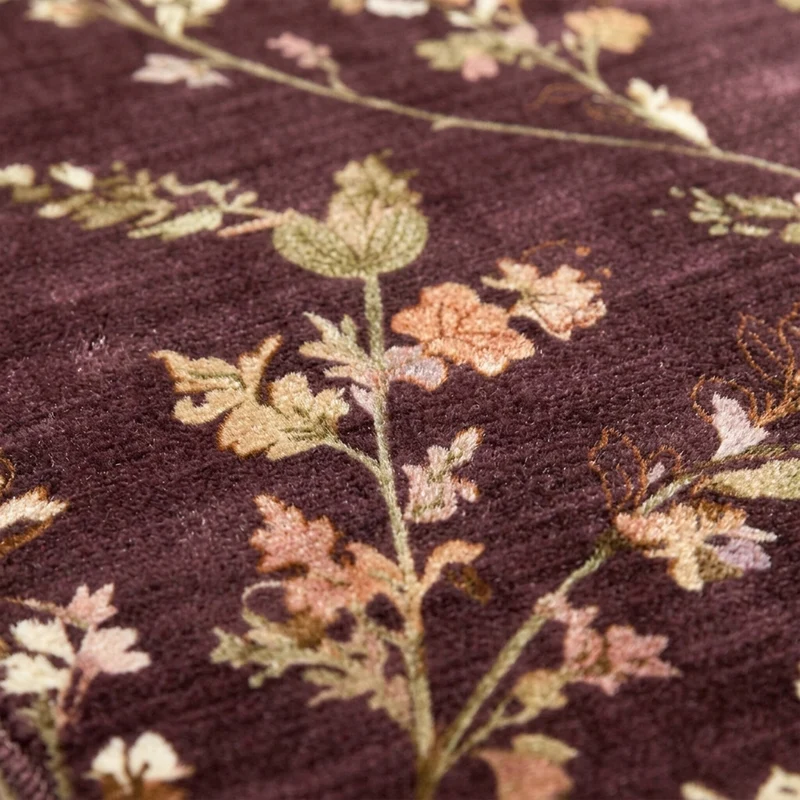 Waschbarer Teppich - Misty Floral Braun