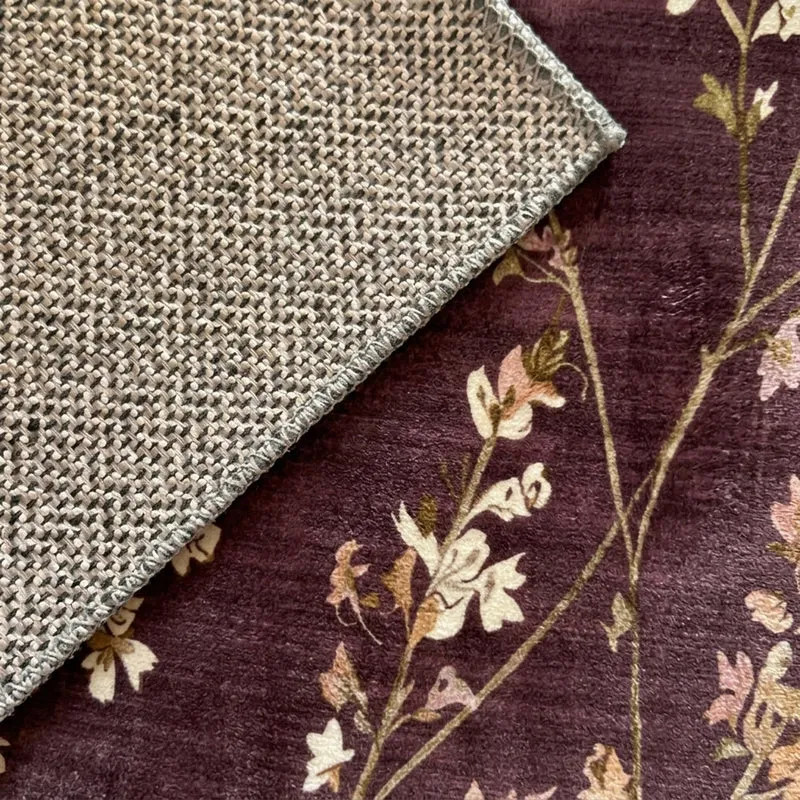 Waschbarer Teppich - Misty Floral Braun