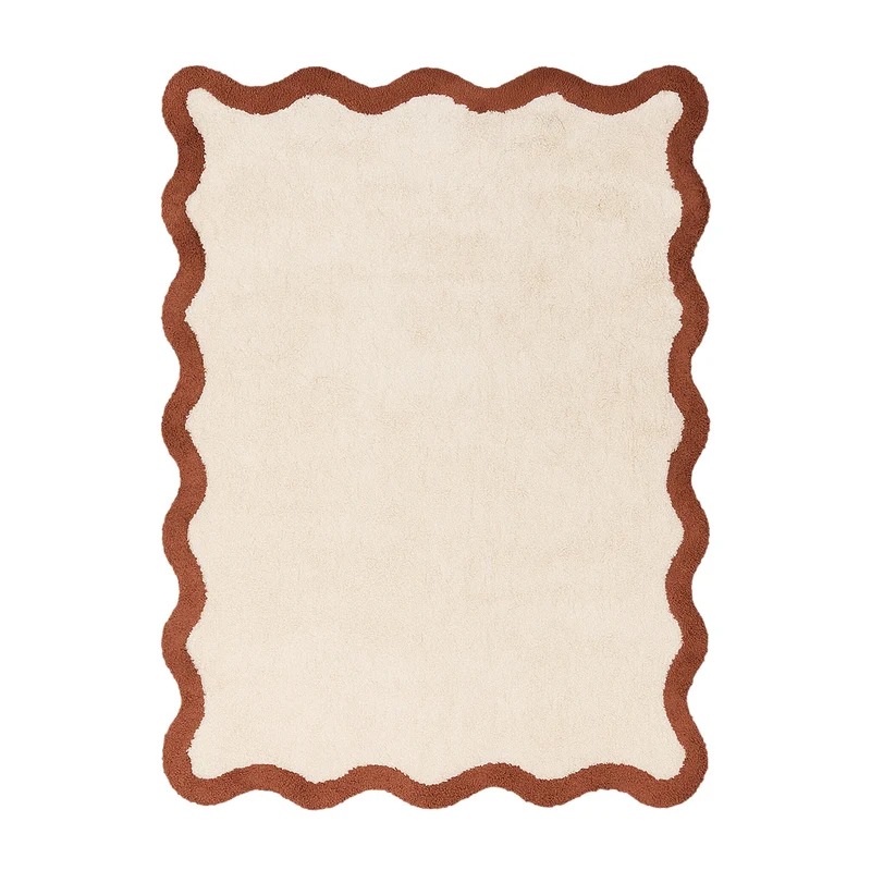 Waschbarer Teppich - Hazy Braun Creme