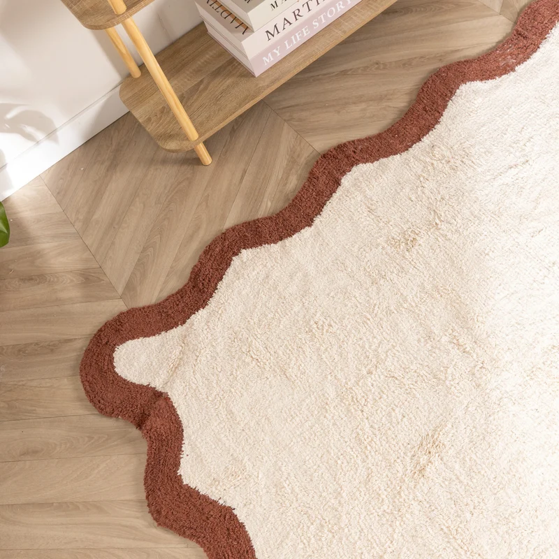 Waschbarer Teppich - Hazy Braun Creme