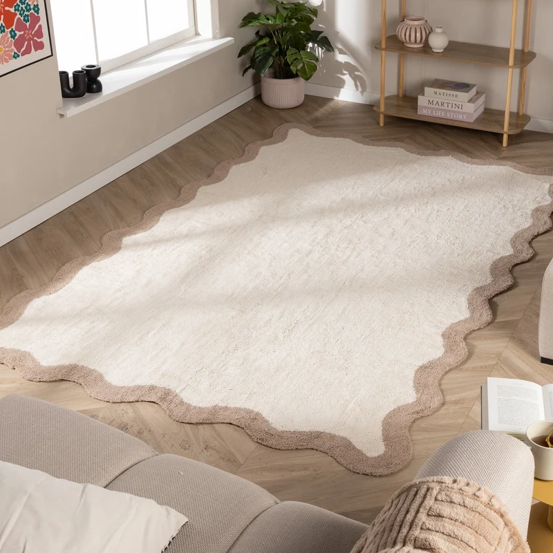 Waschbarer Teppich - Hazy Beige Creme