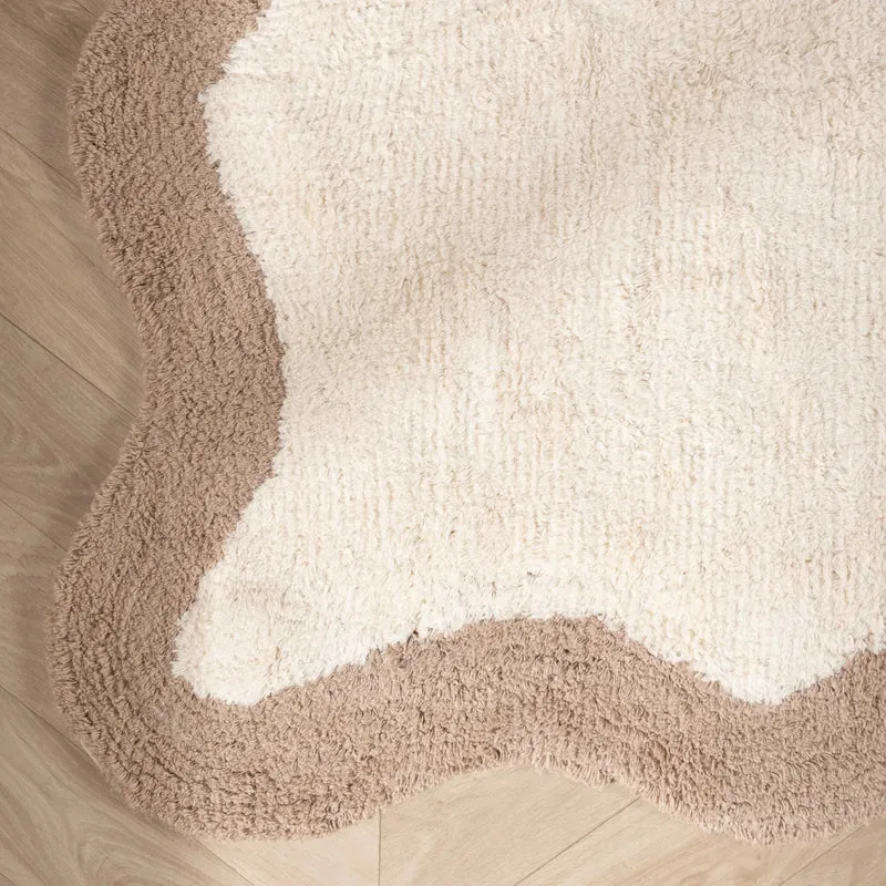 Waschbarer Teppich - Hazy Beige Creme