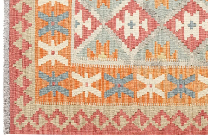 Kelim Gashgai · Handgewebt – Beige, 203x149 cm