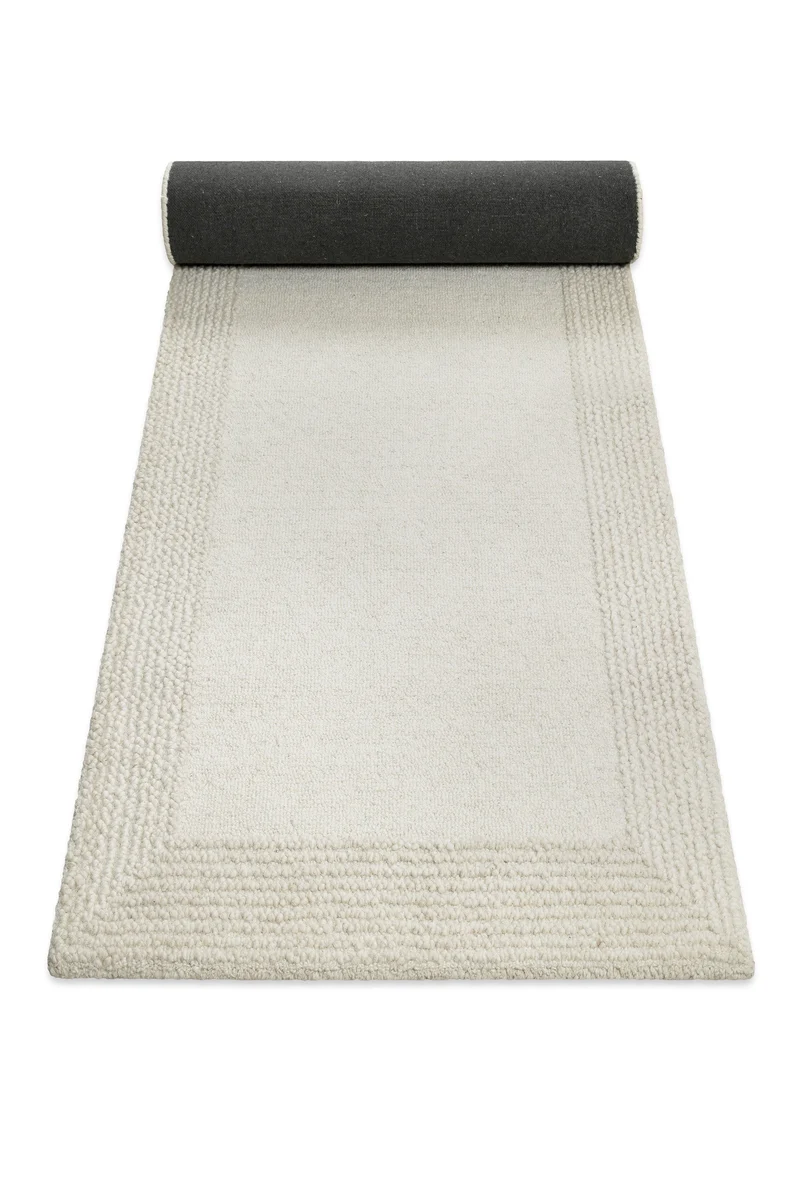 Kurzflor Teppich Creme Weiß aus Schurwolle "Hamptons TWENTYONE" WECONhome