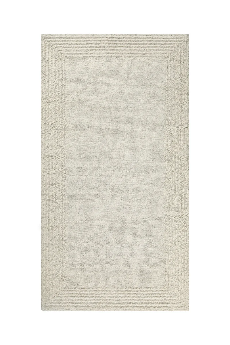 Kurzflor Teppich Creme Weiß aus Schurwolle "Hamptons TWENTYONE" WECONhome