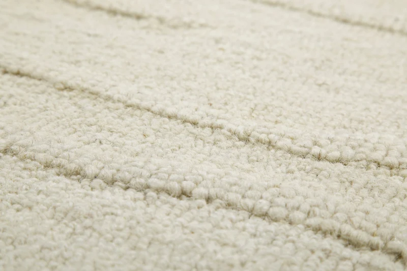 Kurzflor Teppich Rund Creme Weiß aus Schurwolle "Hamptons TWENTY" WECONhome