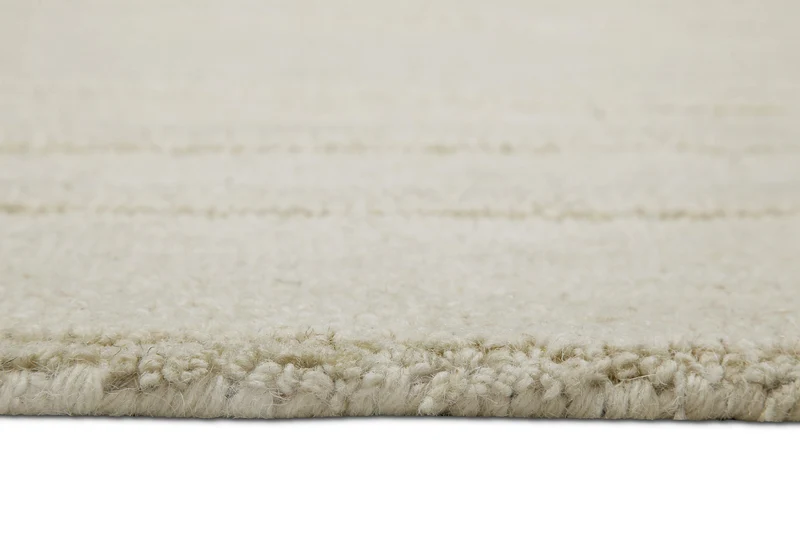 Kurzflor Teppich Rund Creme Weiß aus Schurwolle "Hamptons TWENTY" WECONhome