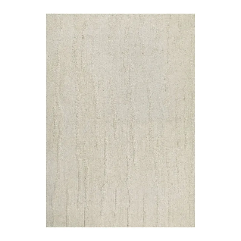 Kurzflor Teppich Creme Weiß aus Schurwolle "Hamptons TWENTY" WECONhome