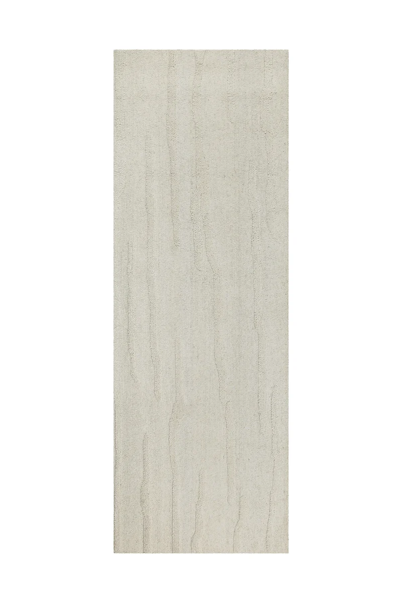 Kurzflor Teppich Creme Weiß aus Schurwolle "Hamptons TWENTY" WECONhome