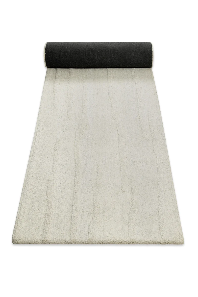 Kurzflor Teppich Creme Weiß aus Schurwolle "Hamptons TWENTY" WECONhome