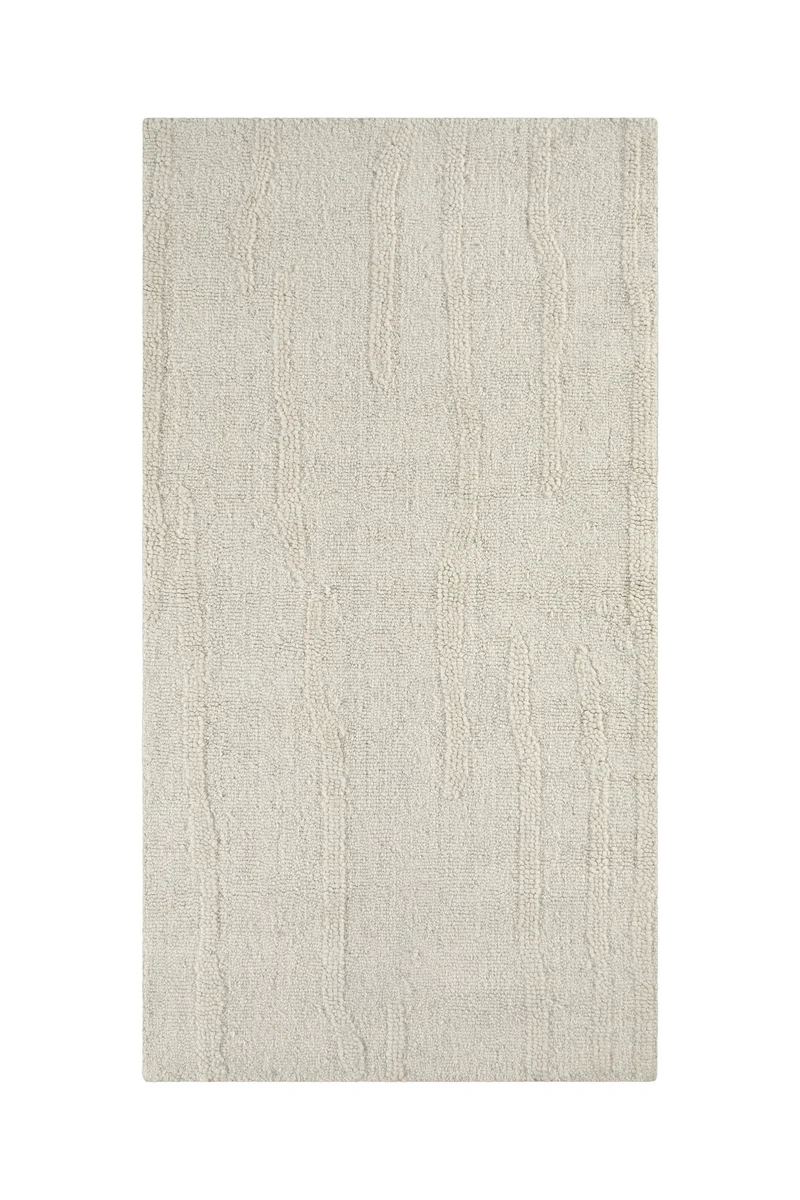 Kurzflor Teppich Creme Weiß aus Schurwolle "Hamptons TWENTY" WECONhome
