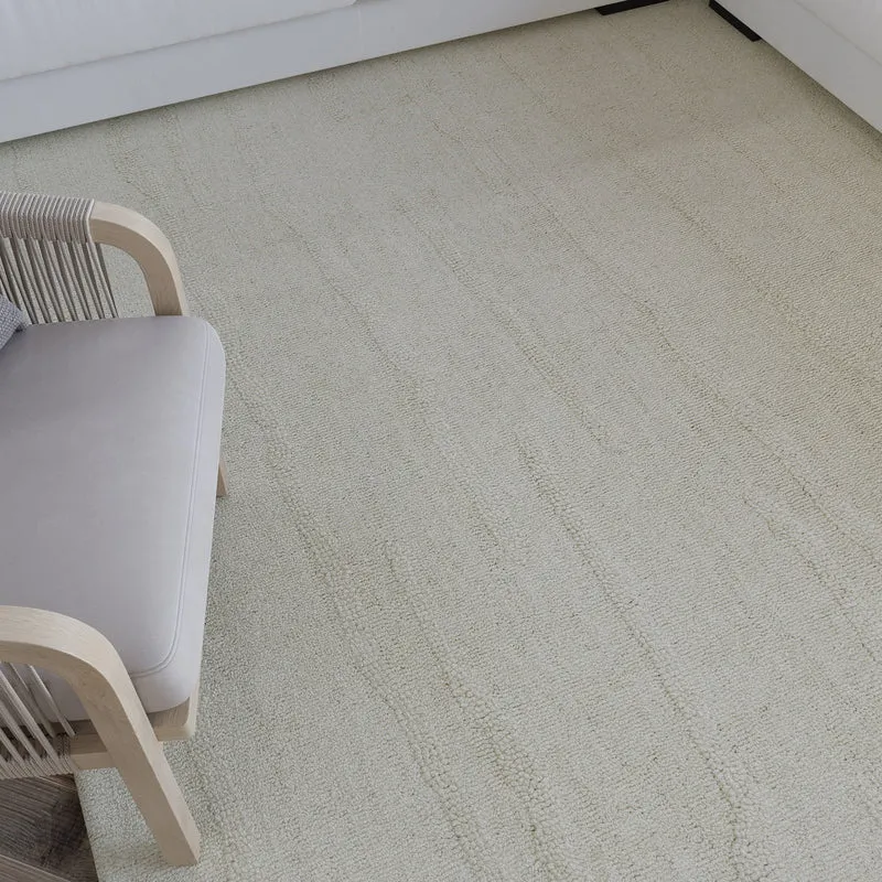 Kurzflor Teppich Creme Weiß aus Schurwolle "Hamptons TWENTY" WECONhome