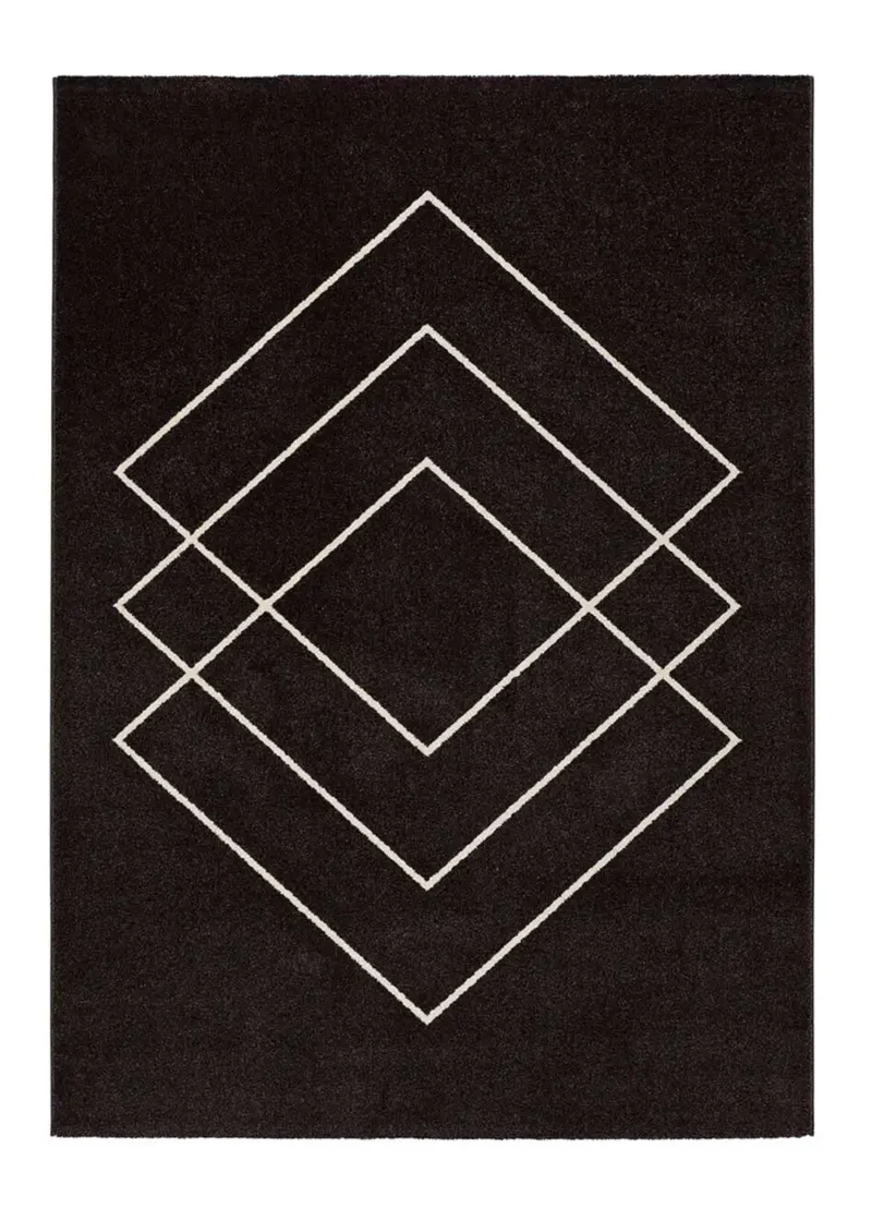 Alfombra geométrica Breda 12180 Negro