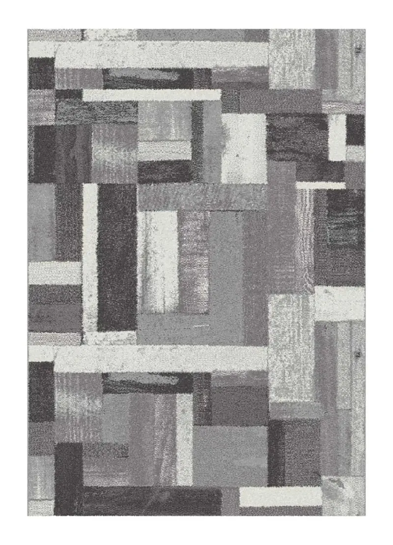 Alfombra geométrica Amber 12006 Gris